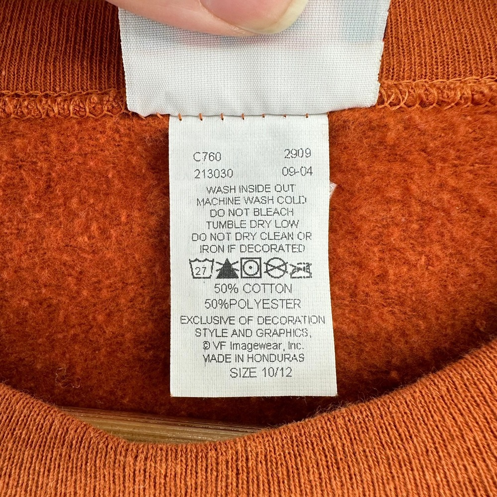 VTG Kids Orange Texas Longhorns Sweatshirt Pullover CSA 10/12 Y2K NCAA College - Picture 5 of 9